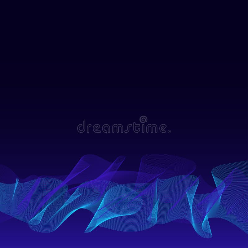 Abstract dark blue background with turquoise colored waves royalty free illustration