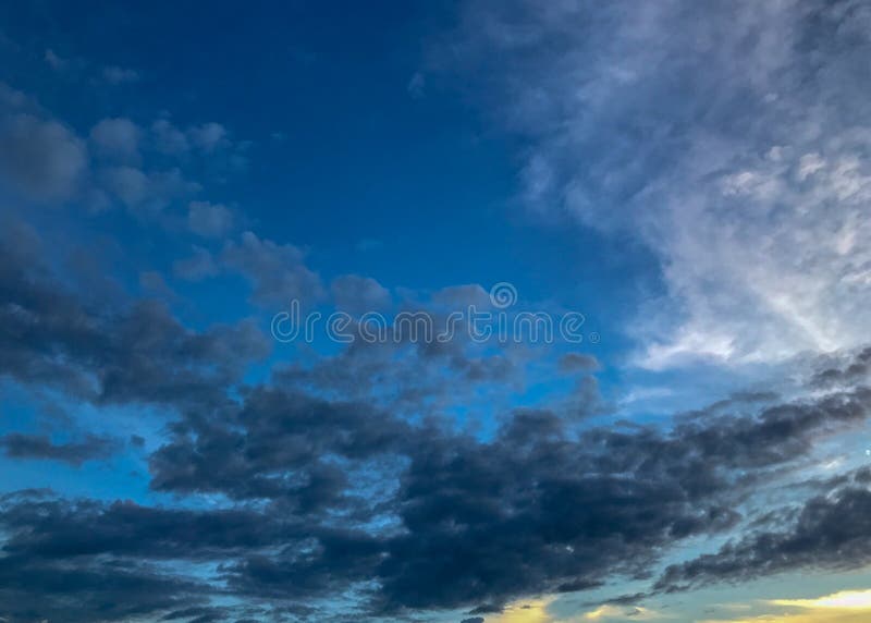 Dark Blue Sky in the Evening Stock Image Image of background, bright