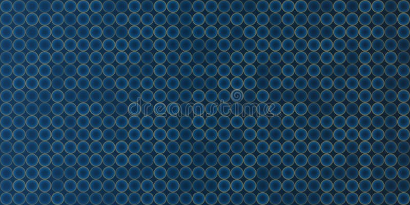 Abstract Dark Blue Small Circular Gradient Shapes Pattern, Layers of Circles Colored in Changing Shades of Blue - Geometric Mosaic royalty free illustration