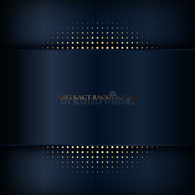 Abstract Dark Blue Stripe Background with Shadow and Gold Halftone