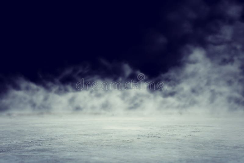 Abstract dark concentrate floor scene with mist or fog, spotlight and display royalty free stock photos
