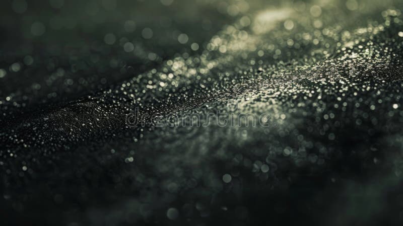 Abstract Dark Glitter Texture Background. Sparkling Black Surface, Bokeh Effect stock illustration