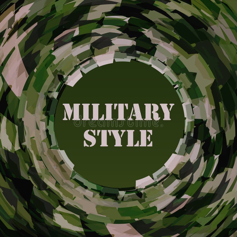 Dark Green Template in Military Style with Circle Vector Stock Vector Dark Green Template in Military Style with Circle Vector Stock Vector