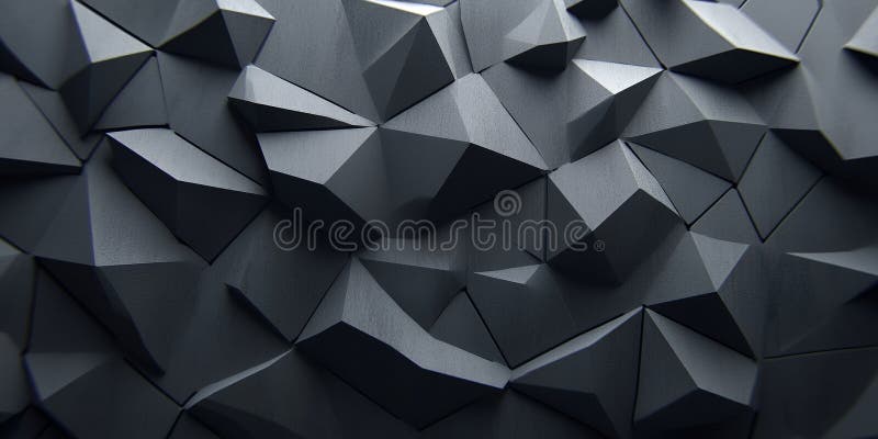 Abstract Dark Grey 3D Geometric Triangular Shapes Background Texture royalty free illustration