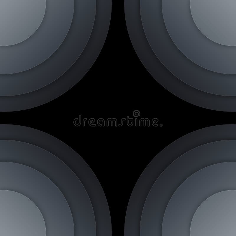 Abstract dark grey paper circles background