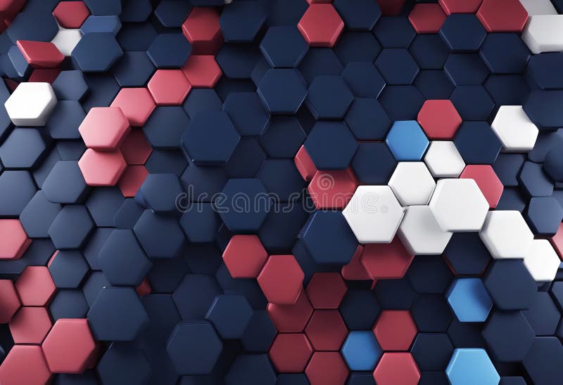 Abstract dark navy business xagonal blue texture techie honeycomb rendering illustration three dimensional 3d background vector illustration