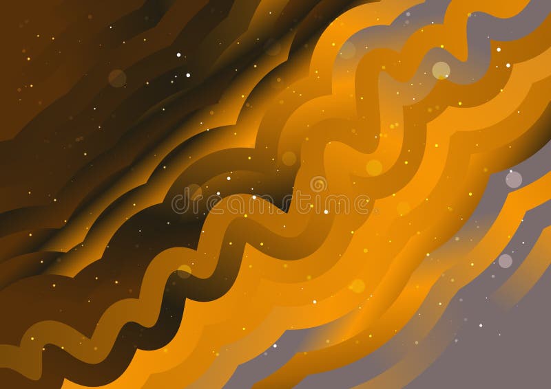 Abstract Dark Orange Gradient Wavy Background Stock Vector