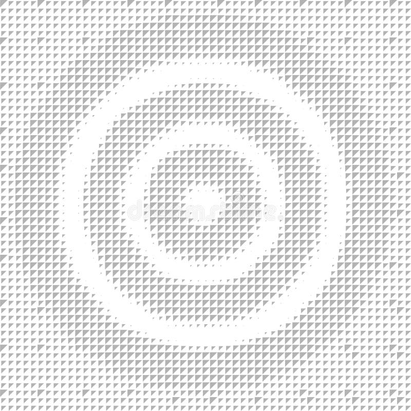 Abstract Dart Board Pattern, Triangle Halftone Texture on White