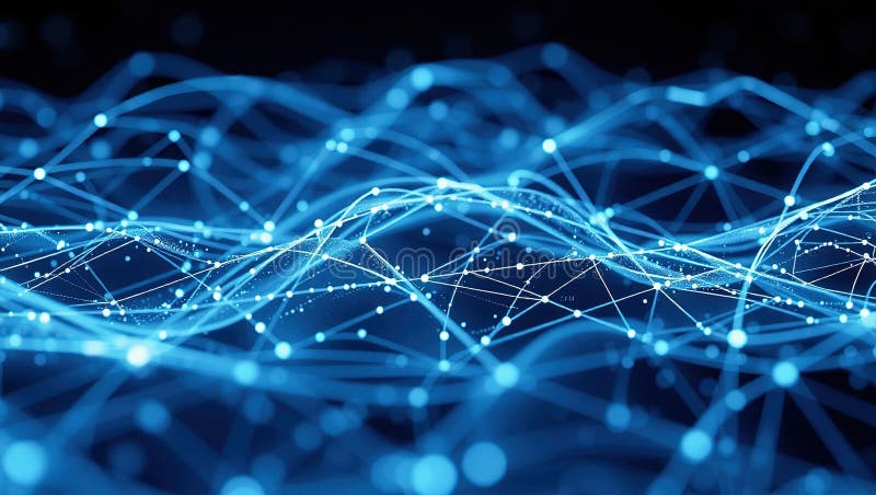 Abstract Data Flow Network Architecture Visualization A Seamless Transfer of Computational Resources in a Scalable royalty free illustration