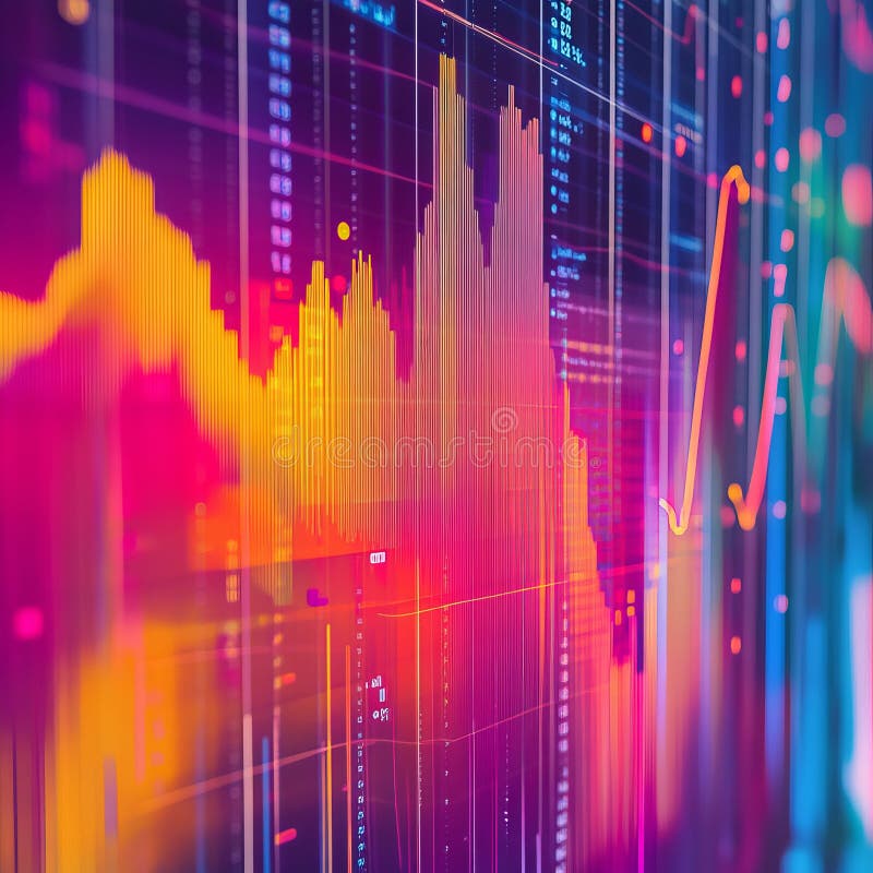 Abstract Data Visualization med färgstarka grafikelement vektor illustrationer