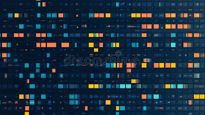 Abstract Data Visualization med färgstarka mönster och former vektor illustrationer
