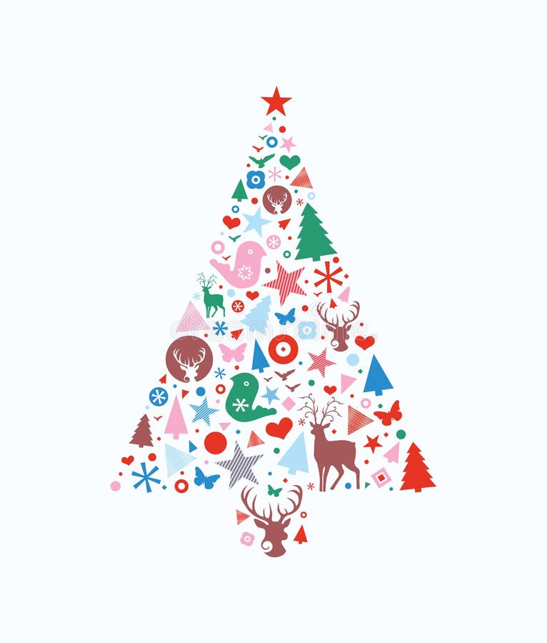 Abstract decorative Christmas tree royalty free illustration