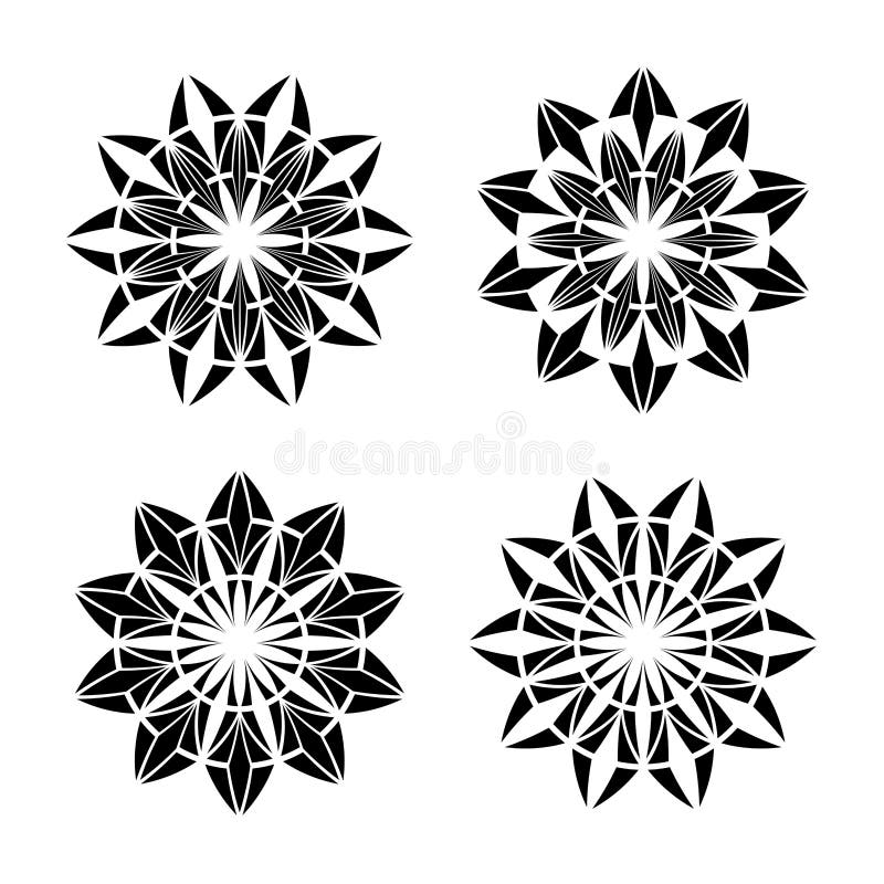 Abstract decorative circle floral design elements vector illustration