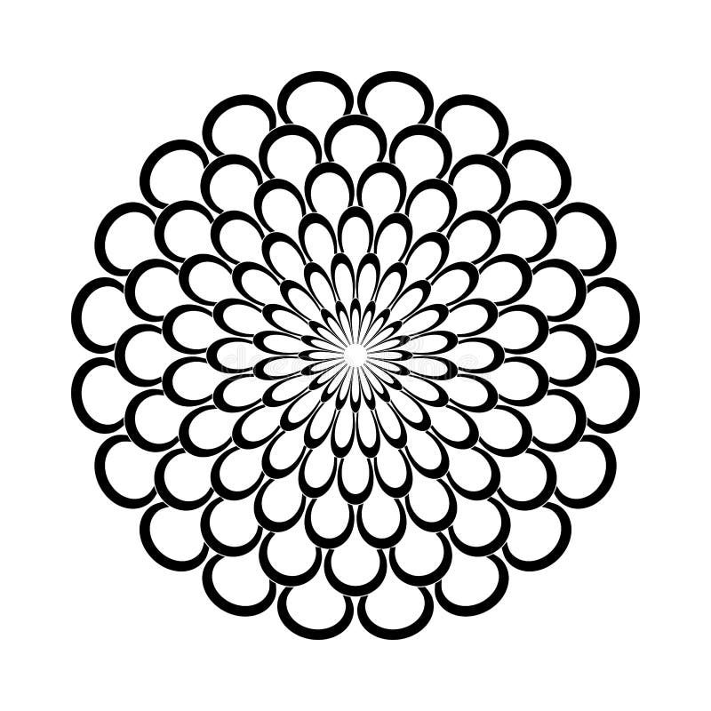 Abstract decorative circle floral pattern stock illustration