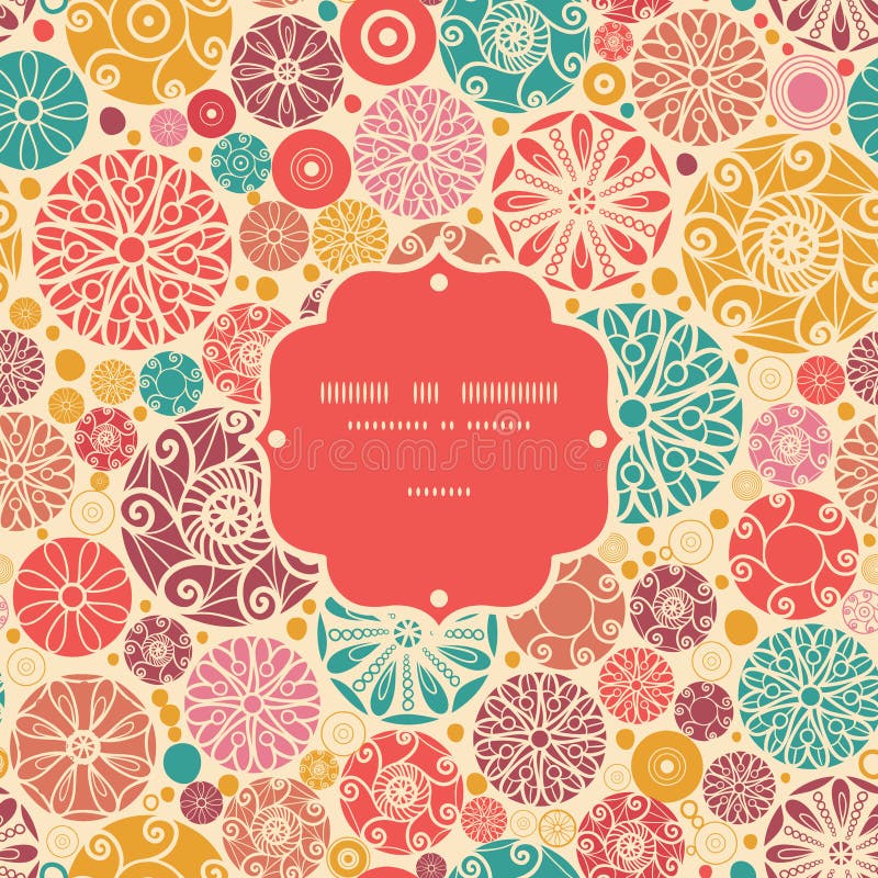 Abstract decorative circles frame seamless pattern royalty free illustration