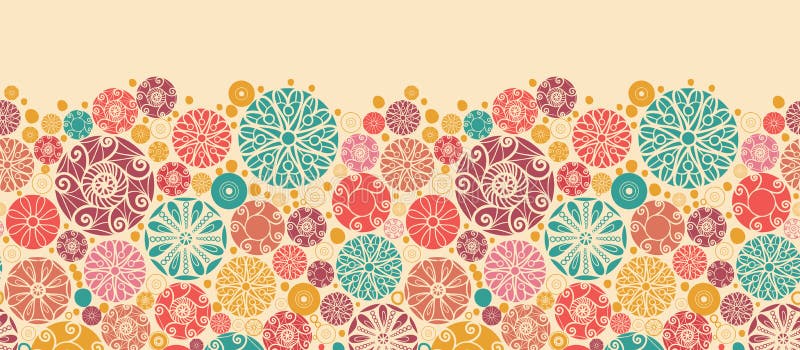 Abstract decorative circles horizontal seamless royalty free illustration