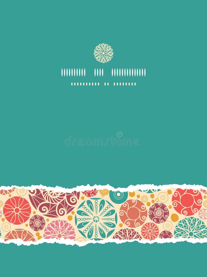 Abstract decorative circles vertical torn seamless royalty free illustration