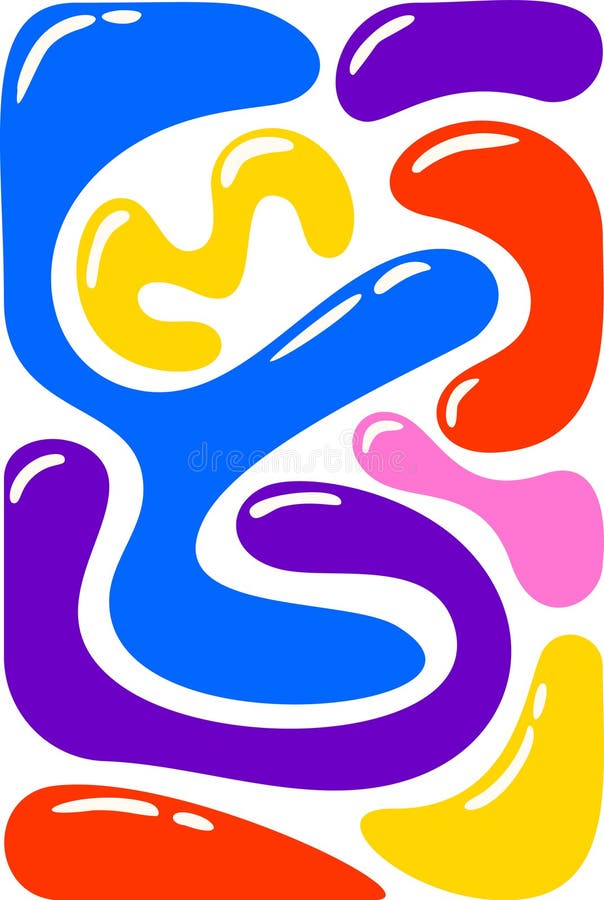Abstract decorative fluid shapes composition royalty free illustration
