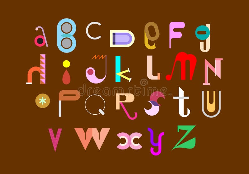 Abstract Decorative Font vector illustration