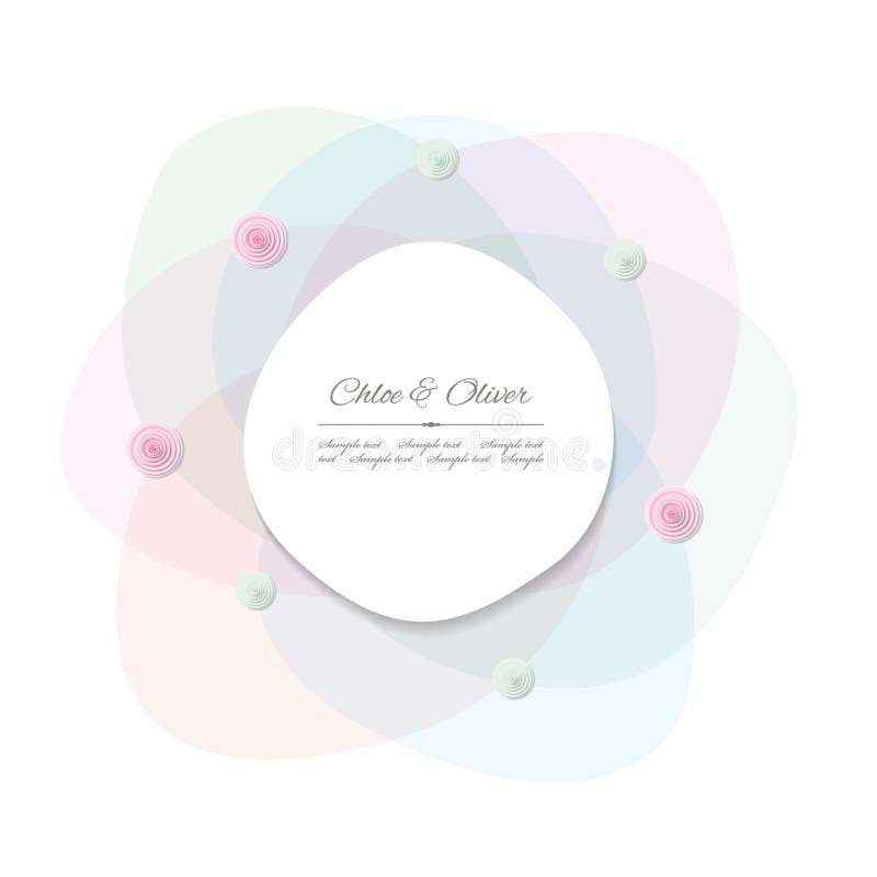 Abstract decorative frame with transparent petals. For wedding, birthday, baby shower design. stock illustration