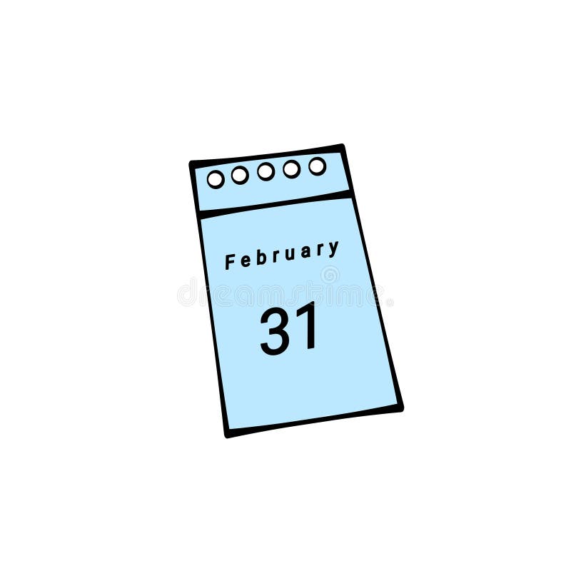Abstract Decorative Frame. February 31. Flat daily Calendar