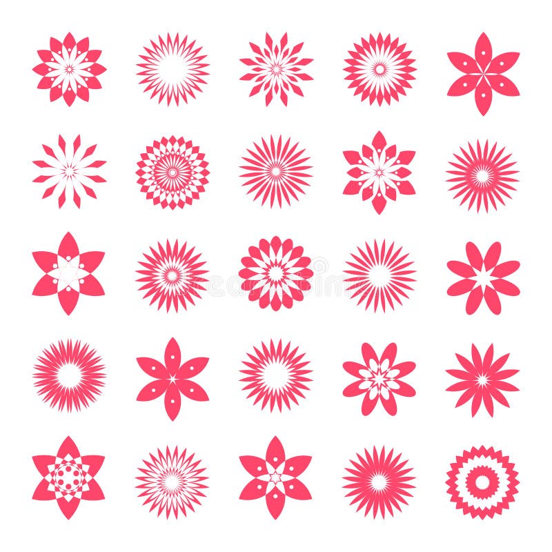 Abstract decorative geometric circle floral design elements vector illustration