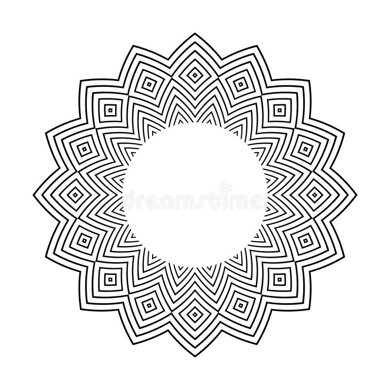 Abstract Decorative Geometric Radial Circle Pattern royalty free illustration