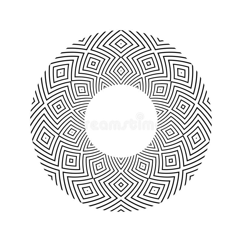 Abstract Decorative Geometric Radial Circle Pattern stock illustration