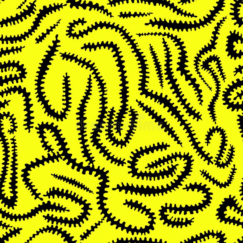 Abstract decorative hand drawing seamless pattern, wavy lines bl royalty free illustration