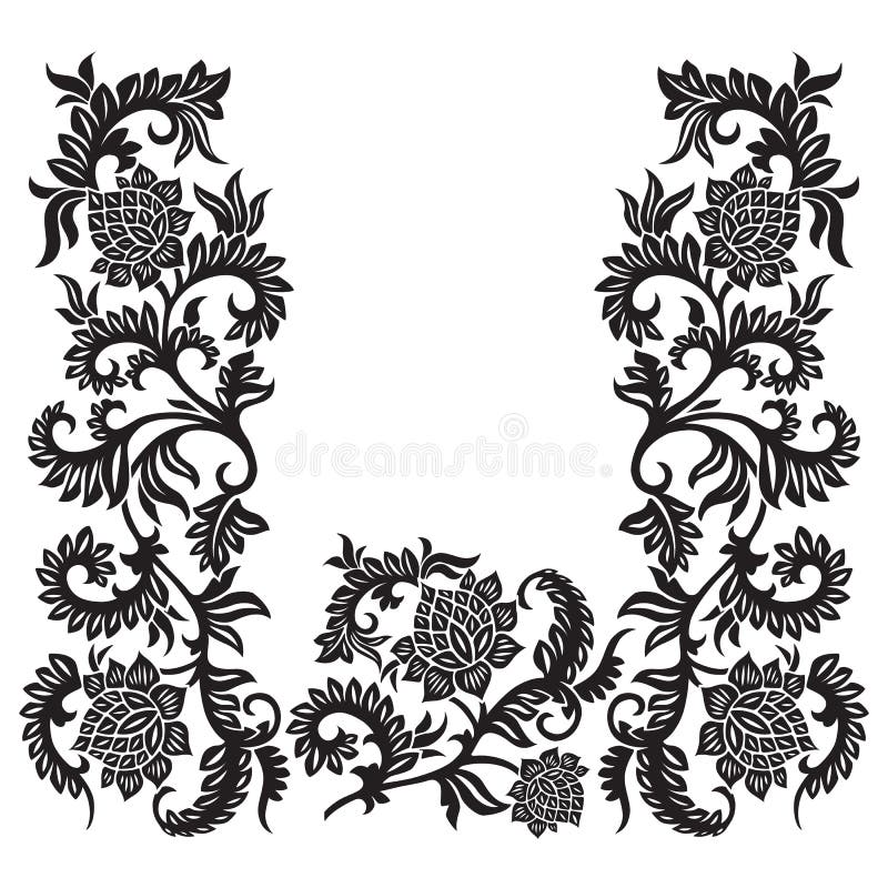 Abstract decorative ornament with flower, vector illustration vector illustration