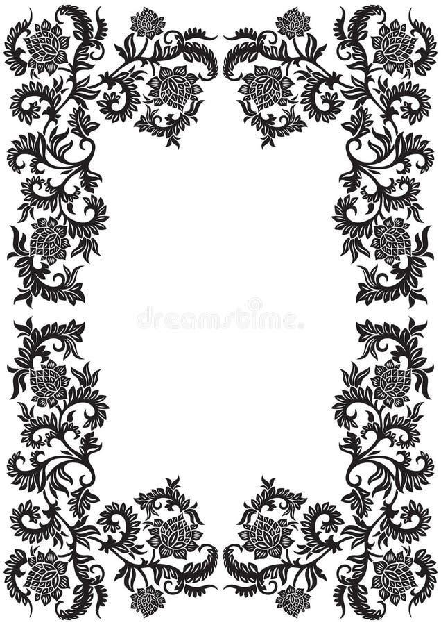 Abstract decorative ornamental frame with flower, vector illustration stock illustration