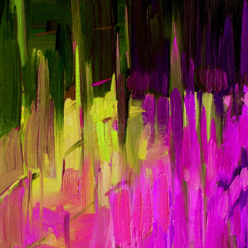 Abstract decorative painting for interior by oil on canvas, illustration stock illustration