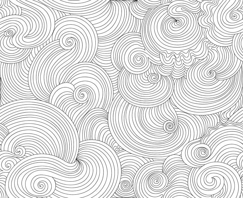 Abstract Wavy Lines Doodles Stock Illustration - Illustration of curl ...