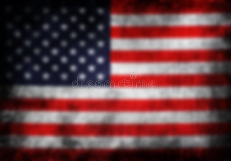 Abstract defocused blurred Stars and Stripes flag of the USA