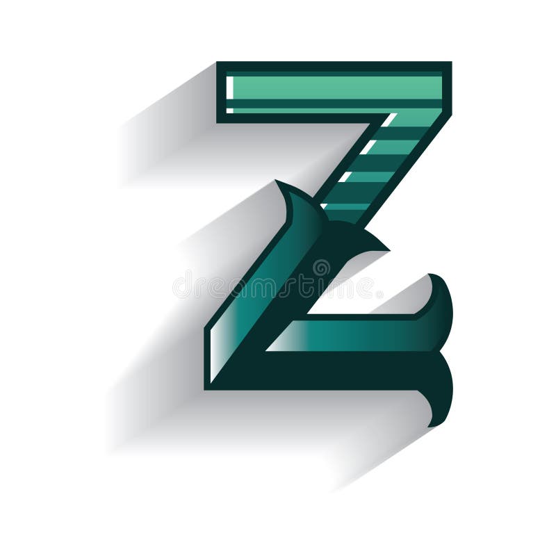 Abstract Design of Alphabet Z. Vector Illustration Decorative Design ...