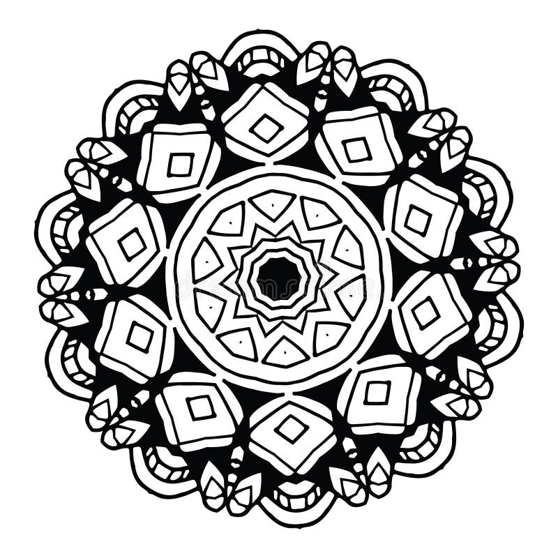 Download Abstract Design Black White Element. Round Mandala In ...