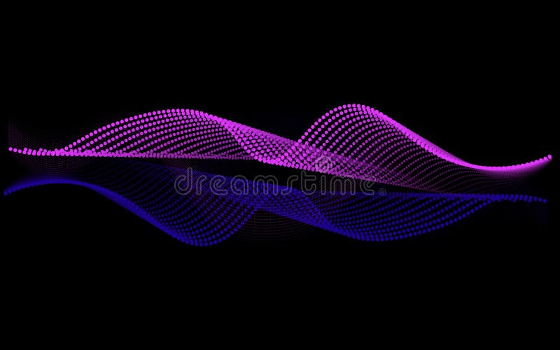 Abstract Design - Blue and Pink Wave on a Black Background. Design for  Wallpaper, Banner, Poster, Flyer. Blend Tool Stock Vector - Illustration of  banner, blue: 247570522