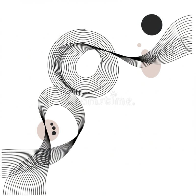 Abstract design featuring black, swirling lines creating dynamic vector illustration