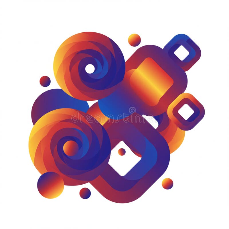 An abstract design featuring a fusion of geometric and spiral shapes. royalty free illustration