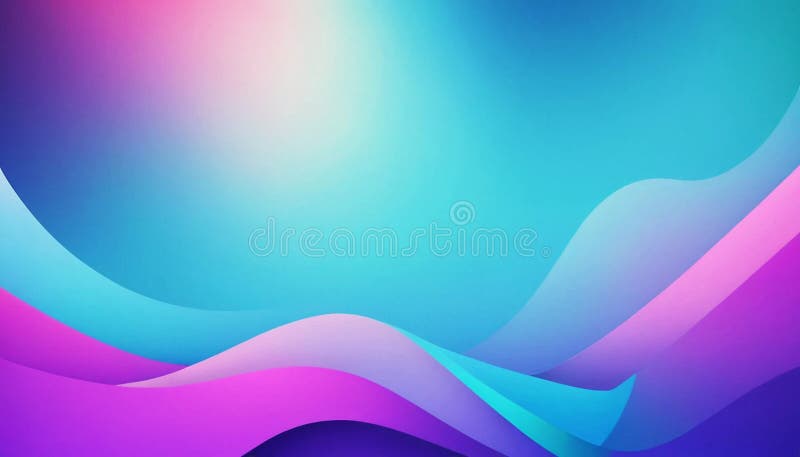 Abstract design featuring smooth, flowing waves combining blue, pink, and purple stock illustration