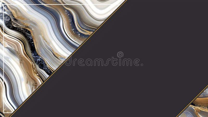 Abstract design featuring swirling patterns in gold black and white ilustração do vetor