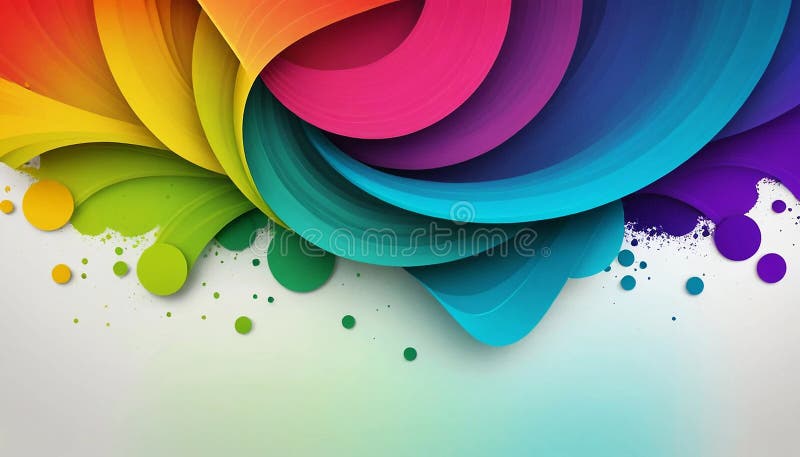 Abstract design featuring vibrant, swirling colors: red, orange, yellow, green, blue vector illustration