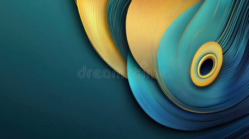 Abstract design inspired by vibrant peacock feather with space for creative text and inspirational concepts. Generative stock images