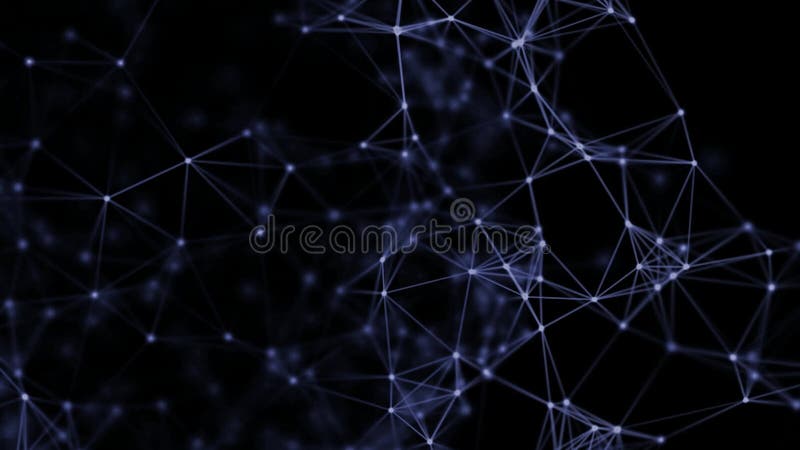 Abstract design, moving lines and dots on a dark screen. Mockup stock illustration