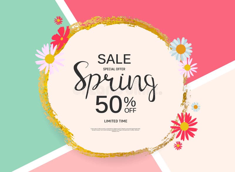 Abstract Design Spring Sale Banner Template. Vector Illustration stock illustration Abstract Design Spring Sale Banner Template. Vector Illustration stock illustration