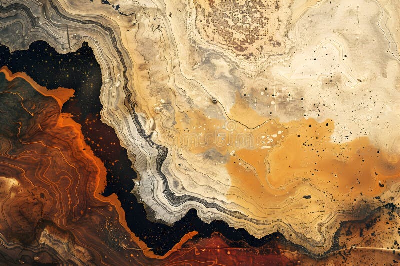 Abstract design with swirling patterns in earthy tones and textures ilustração do vetor