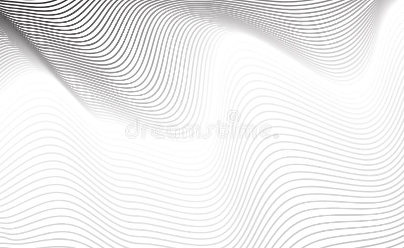 Abstract Diagonal Curve Line Texture or Grey Lined Pattern vector illustration