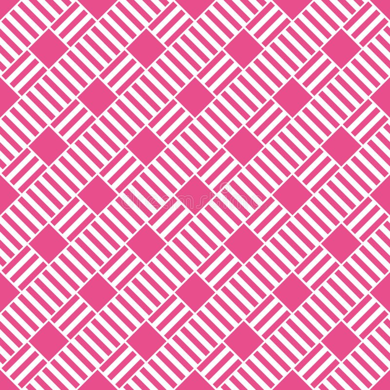 Abstract Diagonal Geometric Seamless Pattern in Pink. Vector stock illustration