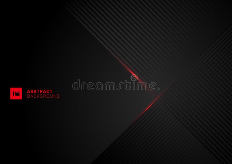 Abstract diagonal lines pattern overlap with red laser line on black background royalty free illustration