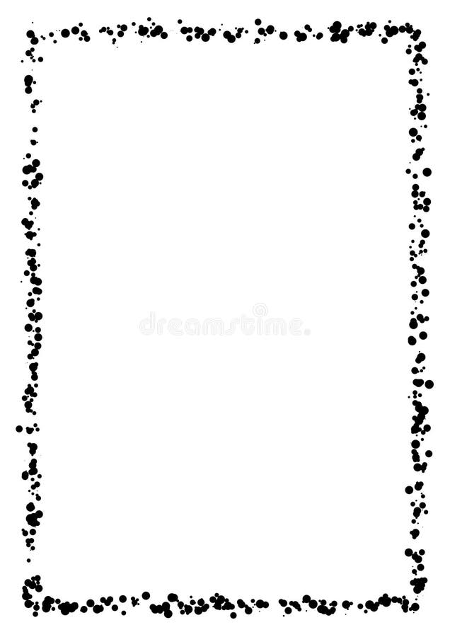 Abstract die kader van zwarte die cirkels wordt gemaakt op witte achtergrond worden geïsoleerd A4 document grootte Vector zwart-w stock illustratie Abstract die kader van zwarte die cirkels wordt gemaakt op witte achtergrond worden geïsoleerd A4 document grootte Vector zwart-w stock illustratie